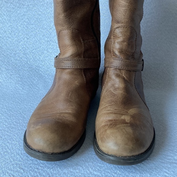 DUO Distressed Brown leather knee high riding boots Size 42 US 9-9.5 - Picture 3 of 11